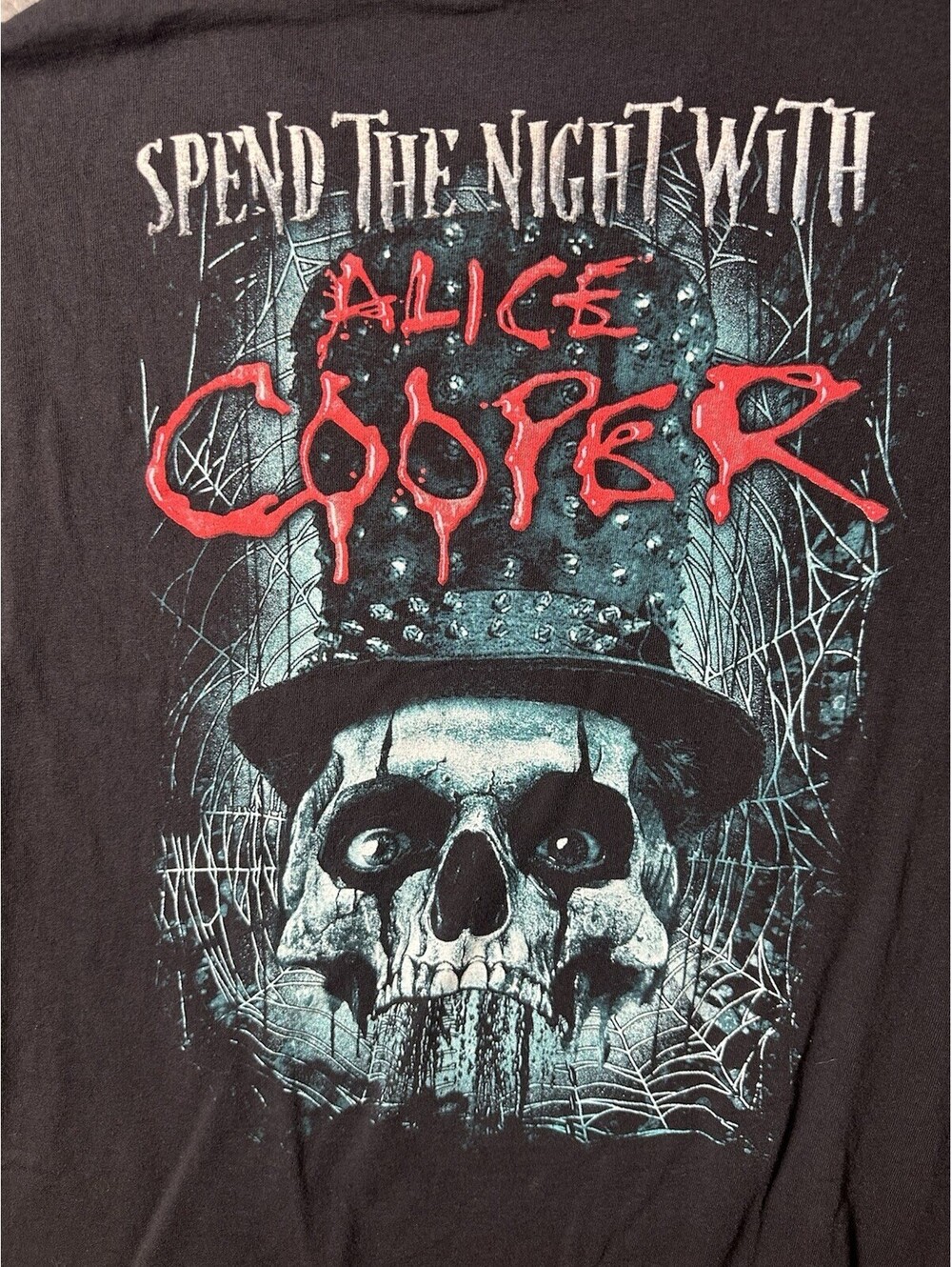 Alice Cooper Skull Horror Double Sided Concert Band T Shirt 2XL Delta Black